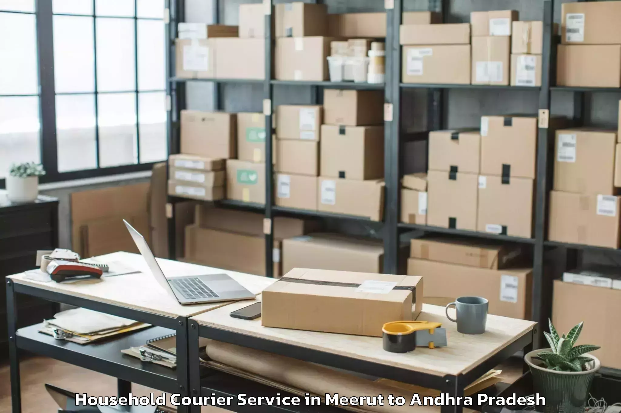 Book Meerut to Veligandla Household Courier Online